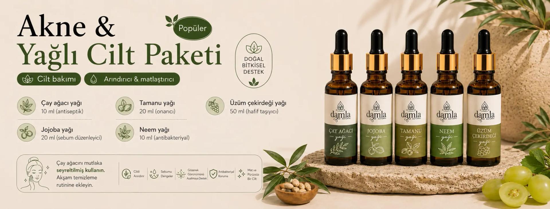Akne ve yağlı cilt paketi