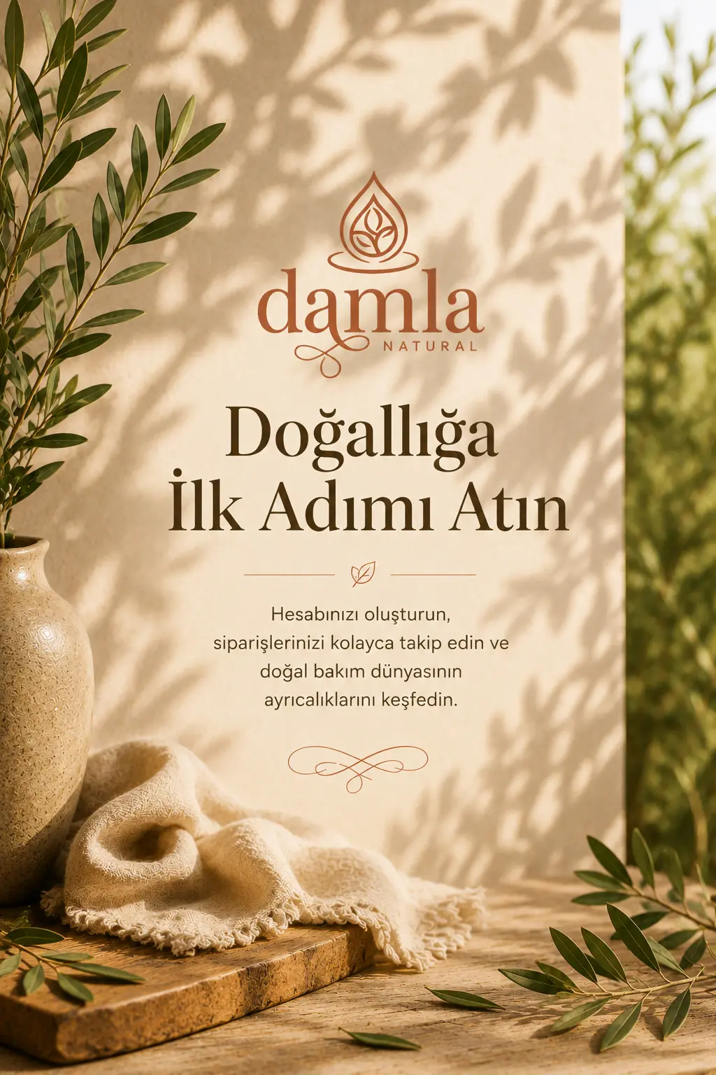 Doğal cilt bakımı sahnesi